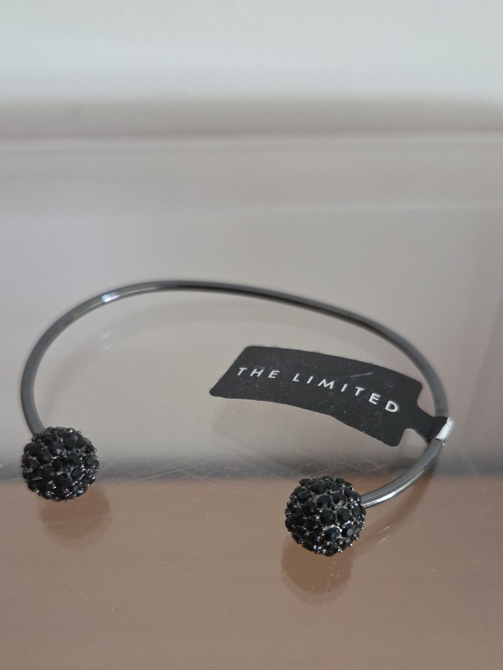 The Limited Black Pave Ball Open Cuff Bracelet...NWT